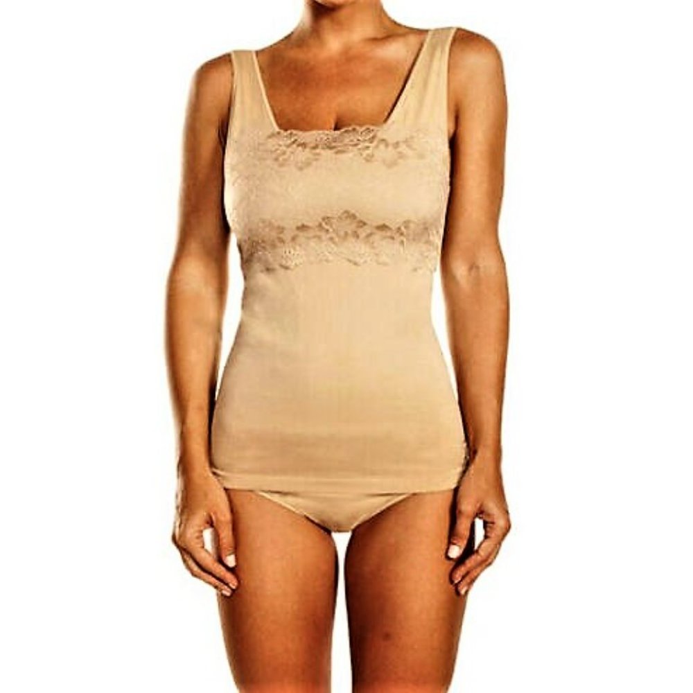 NWT - 2X - Rhonda Shear Lace Overlay Seamless Tank